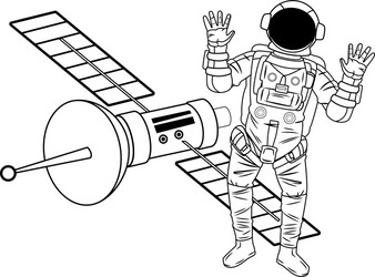 astronaut in space exploration cartoons vector image