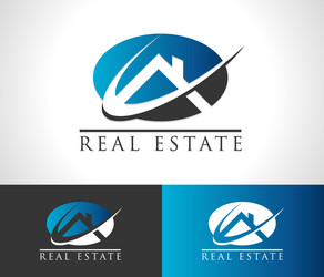 real estate house logo icon vector image