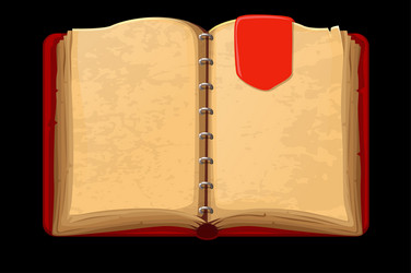 old open blank red book with a bookmark vector image