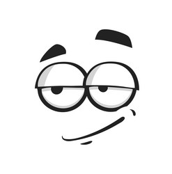 cartoon face smirk or simper emoji character vector image