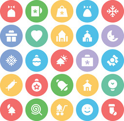 christmas icons 3 vector image