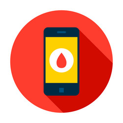 mobile phone blood circle icon vector image