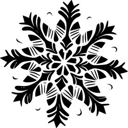 snowflake - black and white vector image