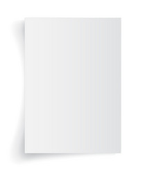 blank a4 sheet white paper with shadow vector image