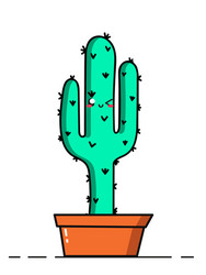 cute succulent or cactus plant with happy face vector image