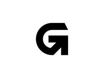 modern and clean letter g with arrow logo design vector image