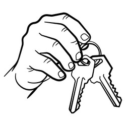 hand holding keys vector image