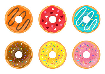 set of doughnuts vector image