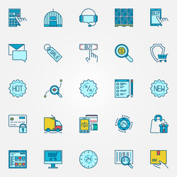 ecommerce and shopping icons vector image