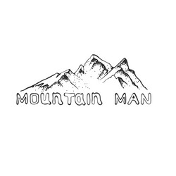 a mountain peak with pine vector image