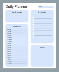 daily planner printable template vector image