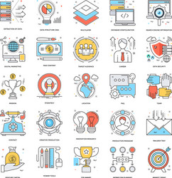 flat color line icons 10 vector image