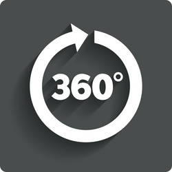 angle 360 degrees sign icon geometry math symbol vector image