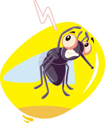 scared fly insect cartoon vector image