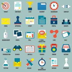 set of flat business commerce service icons vector image