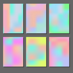 set of holographic backgrounds vector image