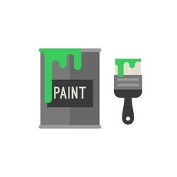 paint brush with bucket vector image