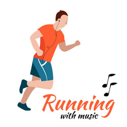 running man with headphones vector image