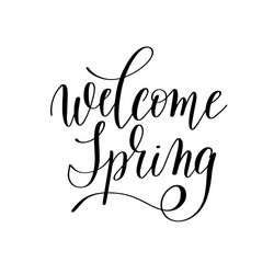 spring black and white hand written lettering vector image