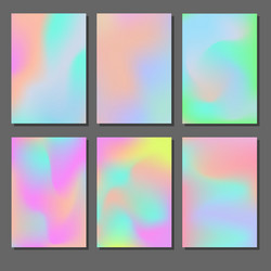 set of holographic backgrounds vector image