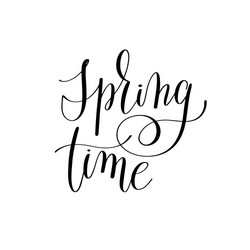 spring black and white hand written lettering vector image