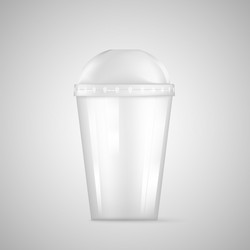 transparent plastic empty disposable cup for soda vector image