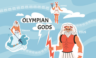 olympian gods flat collage vector image