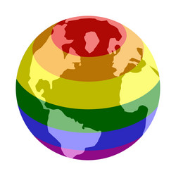 rainbow planet isometric 3d icon vector image