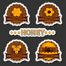 on theme for label of sugary flowing down honey vector image