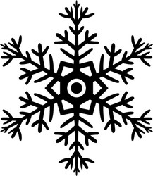 simple black freehand icon of a snowflake vector image