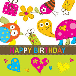 children birthday card vector image