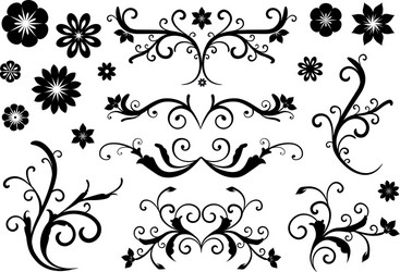 floral elements vector image