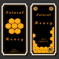 on theme for label of sugary flowing down honey vector image