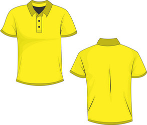 yellow polo template in front and back views vector image