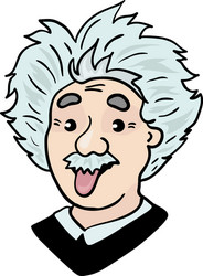 albert einstein portrait with tongue out vector image