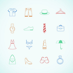 clothes accessories pictograms vector image