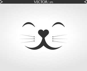 cat smile face vector image