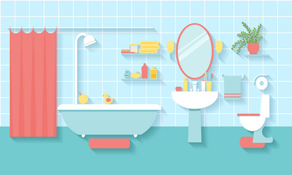 bathroom interior in flat style vector image