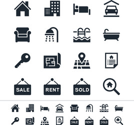 real estate icons vector image