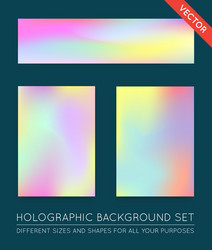 set of holographic trendy backgrounds can be used vector image