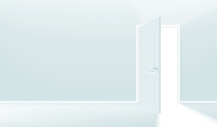 opened door on the wall realistic 3d style vector image