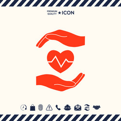 hands holding heart medical icon vector image