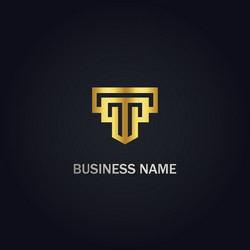 t initial business logo vector image