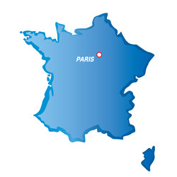 map of france and paris vector image