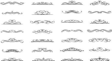 calligraphic swirls dividers vector image