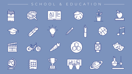 school and education concept line style vector image