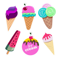 ice cream set vector image