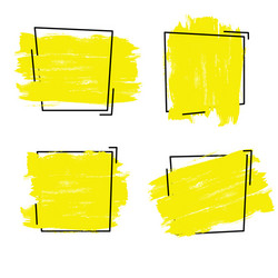 yellow paint ink brush stroke vector image