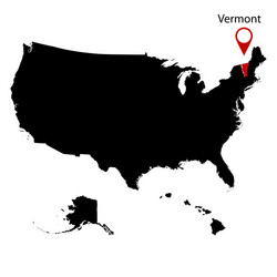 map of the us state vermont vector image