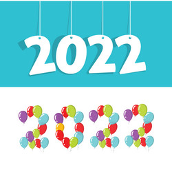 new year 2022 number fun comic white color on blue vector image